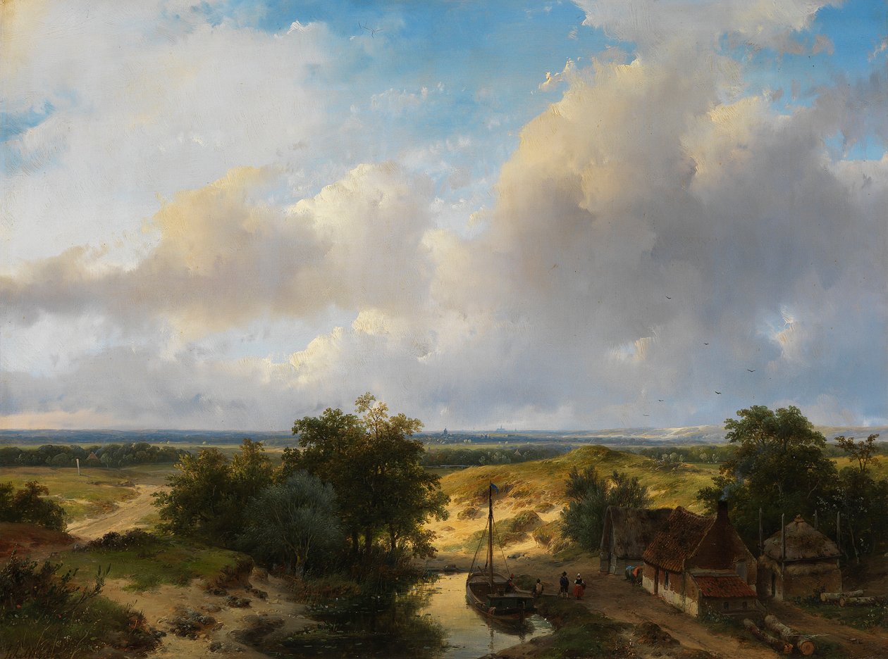 Paisaje holandés con vistas a Haarlem de Andreas Schelfhout
