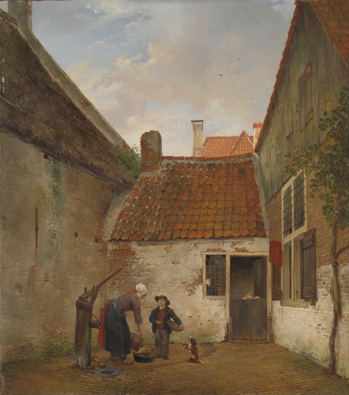 Patio interior de Andreas Schelfhout
