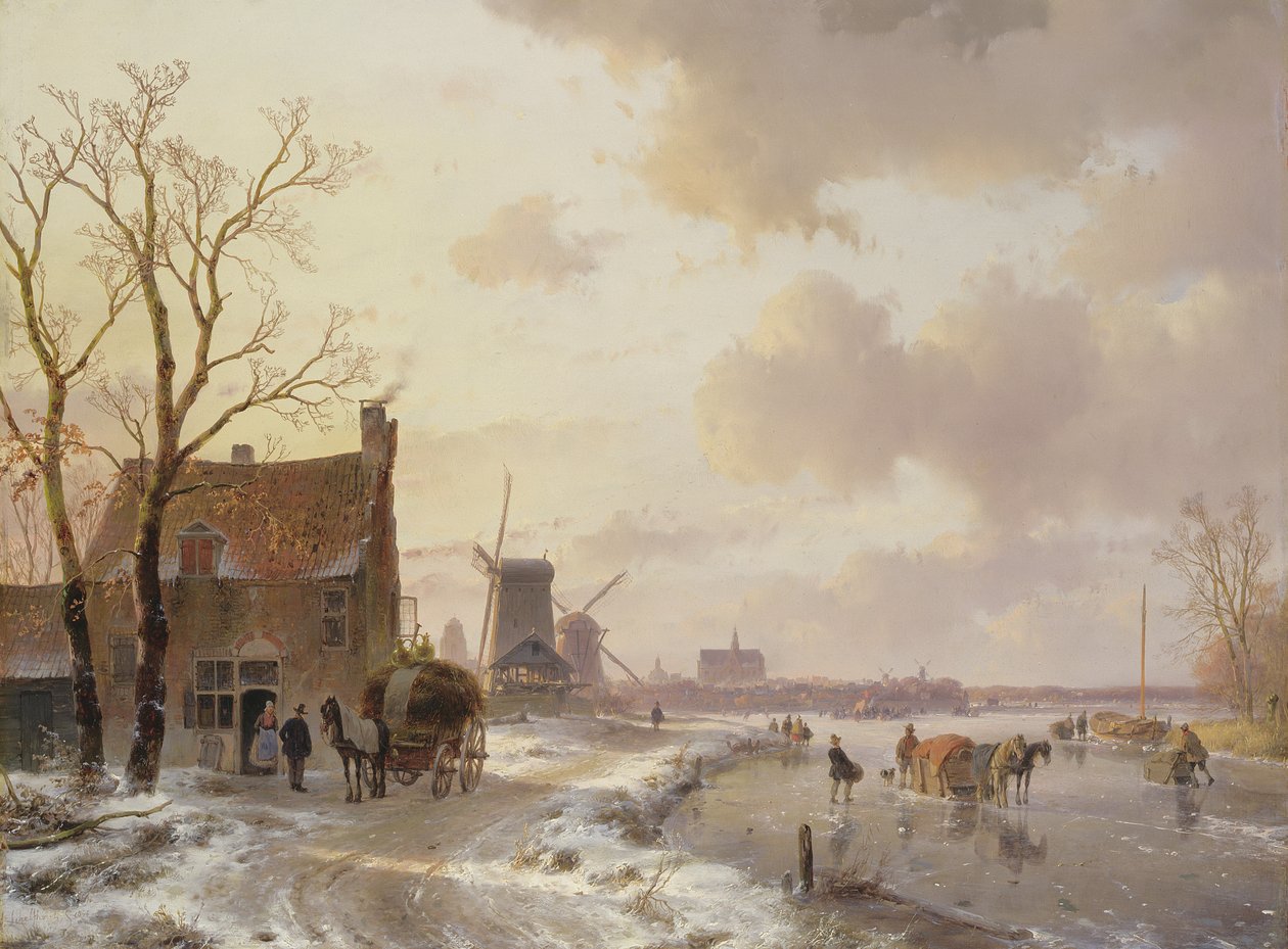 Escena de invierno de Andreas Schelfhout