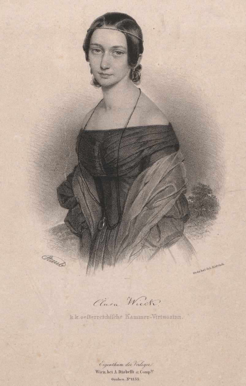 Retrato de Clara Wieck-Schumann 1819-1896, 1838 de Andreas Staub