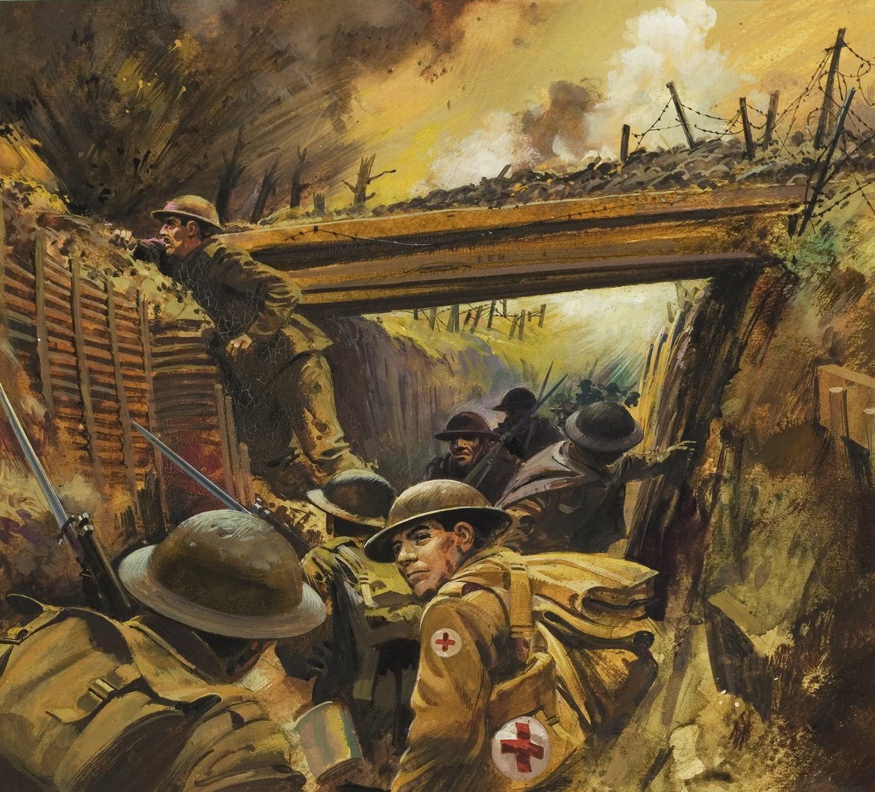 Las trincheras (gouache sobre papel) de Andrew Howat