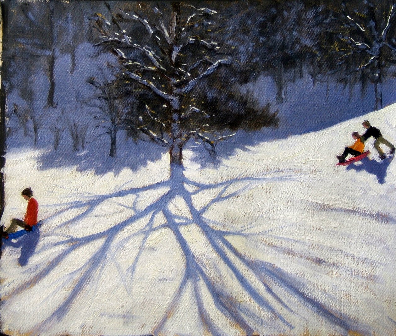 Árbol y dos trineos de Andrew Macara