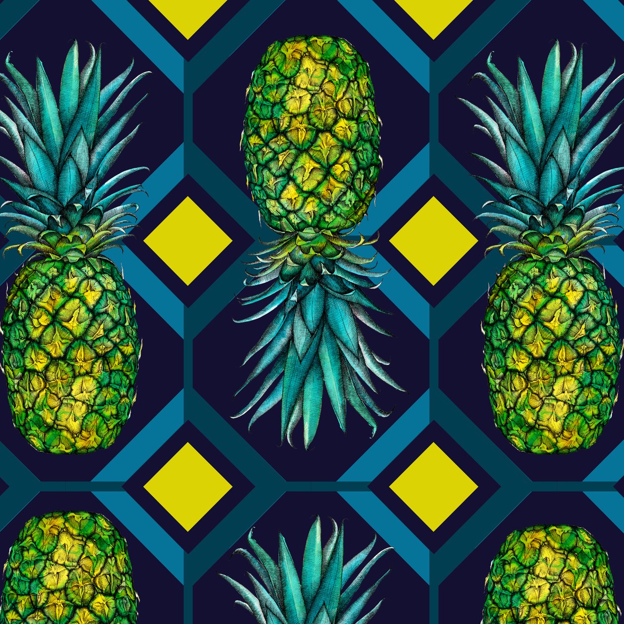 Azulejo geométrico de piña de Andrew Watson