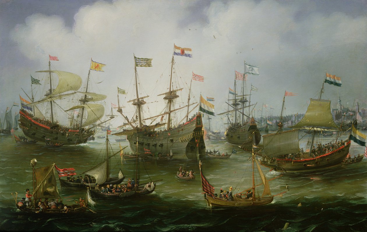 El regreso a Ámsterdam de la segunda expedición a las Indias Orientales el 19 de julio de 1599 de Andries van Eertvelt