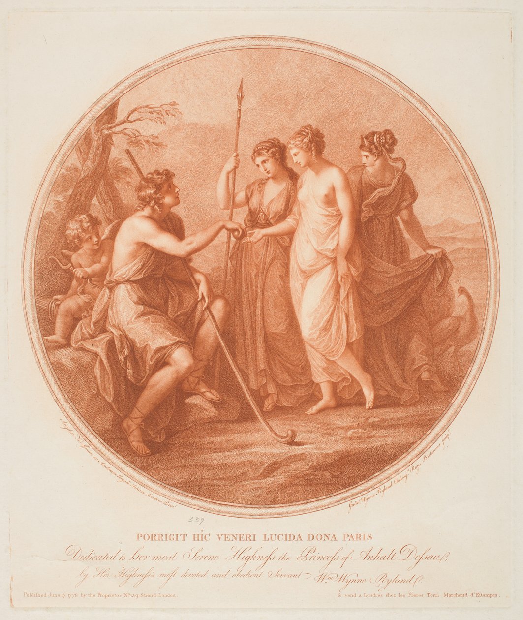 El juicio de París de Angelica (after) Kauffman