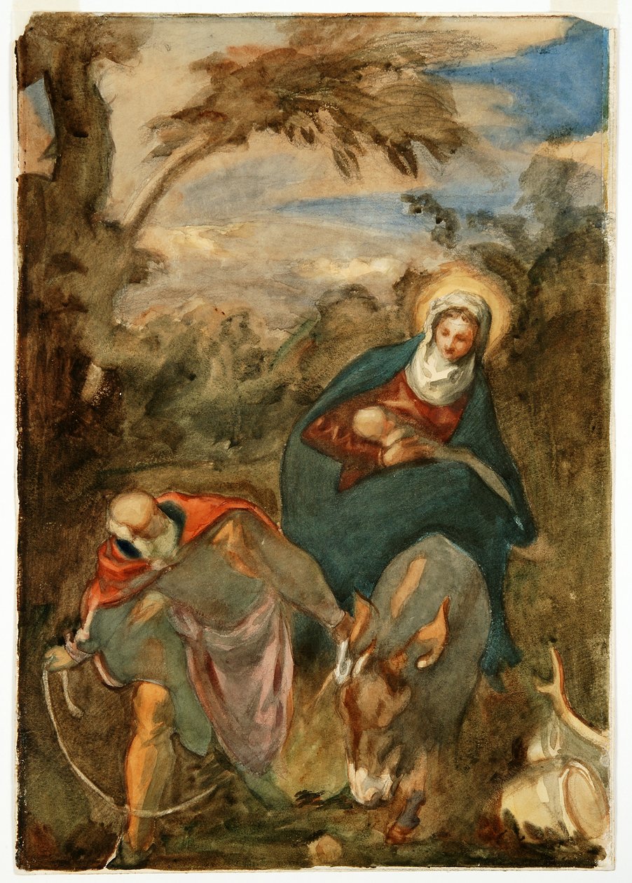 La huida a Egipto, según Tintoretto de Angelo Alessandri