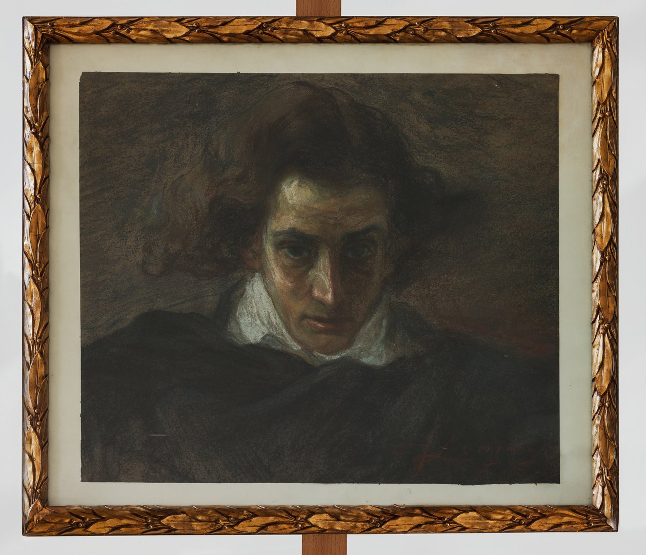 Retrato de un músico (pastel) de Angelo Longanesi