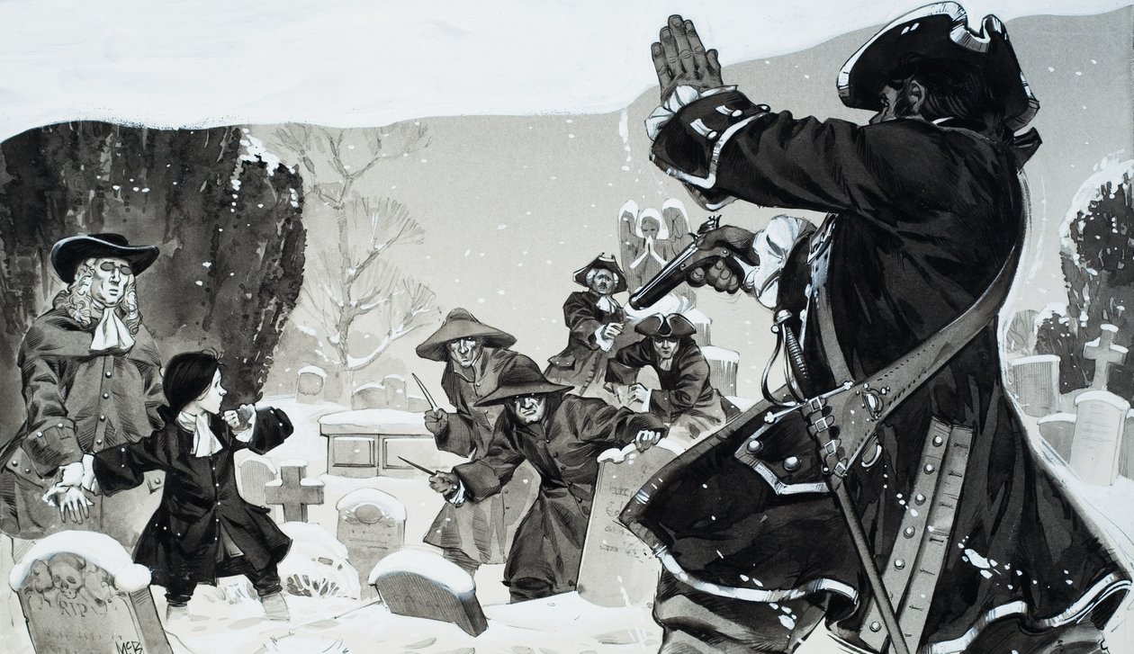 Churchyard Brawl (gouache sobre papel) de Angus McBride