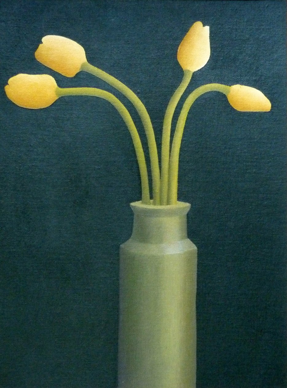 Cuatro tulipanes amarillos, 1982 de Anna Phillips