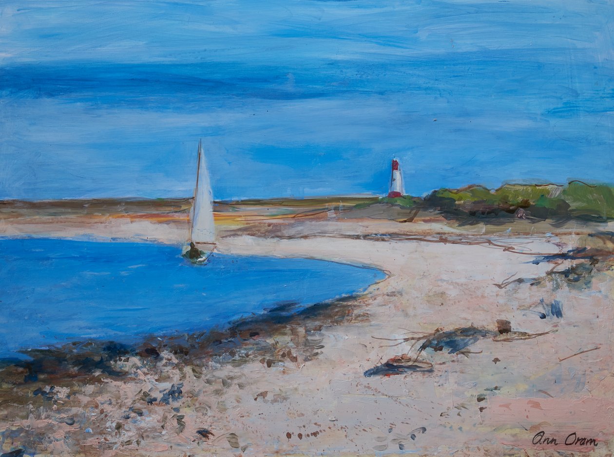 Barco de vela frente a Berwick, 2021 (acrílico) de Ann Oram