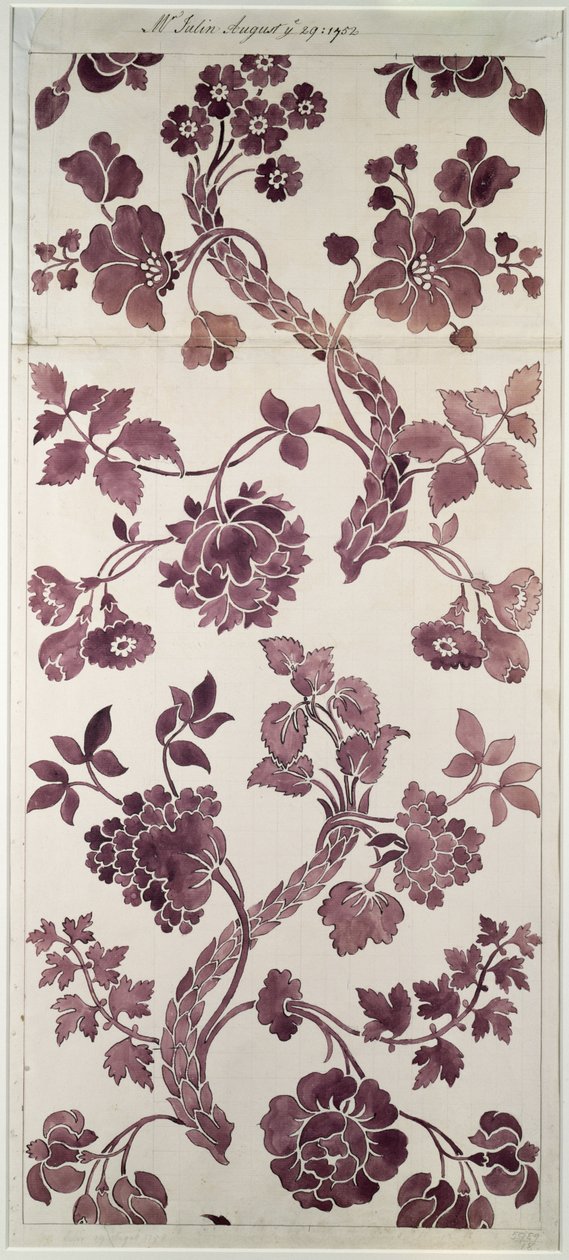Diseño para un damasco de seda, 1752 de Anna Maria Garthwaite