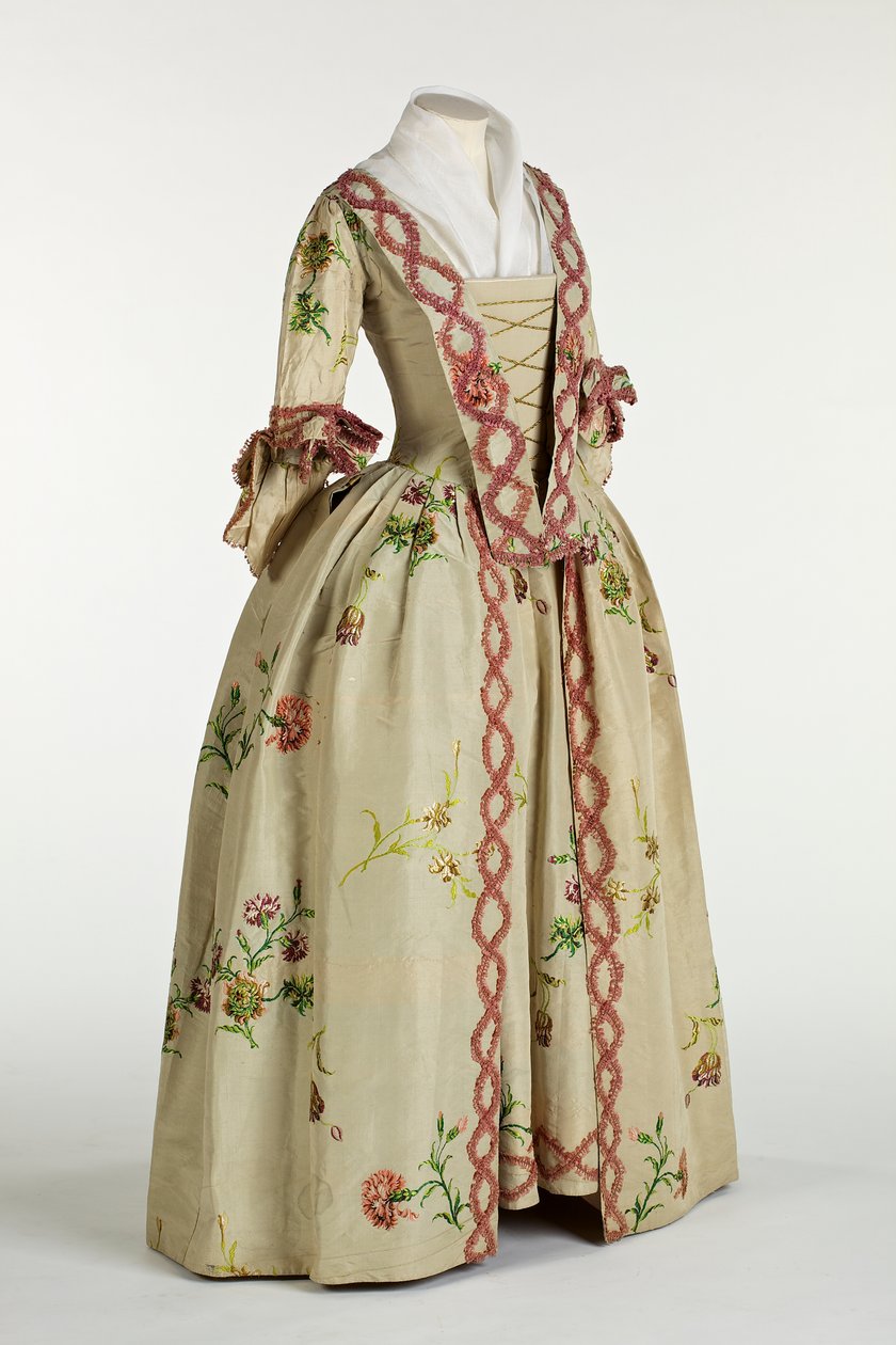Vestido y enagua en seda brocada de Spitalfields, c.1740-60 de Anna Maria Garthwaite