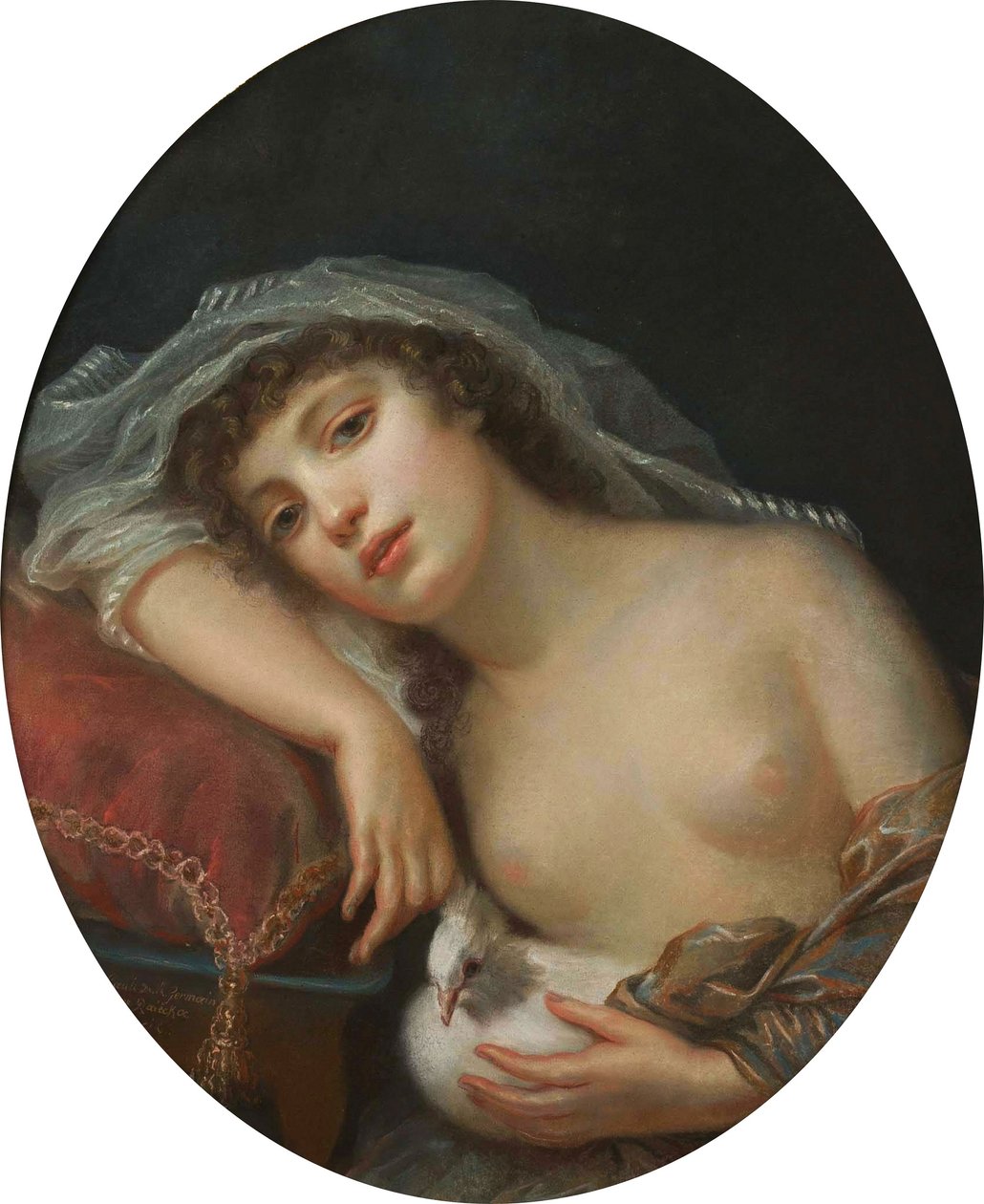 Una niña con una paloma de Anna Rajecka
