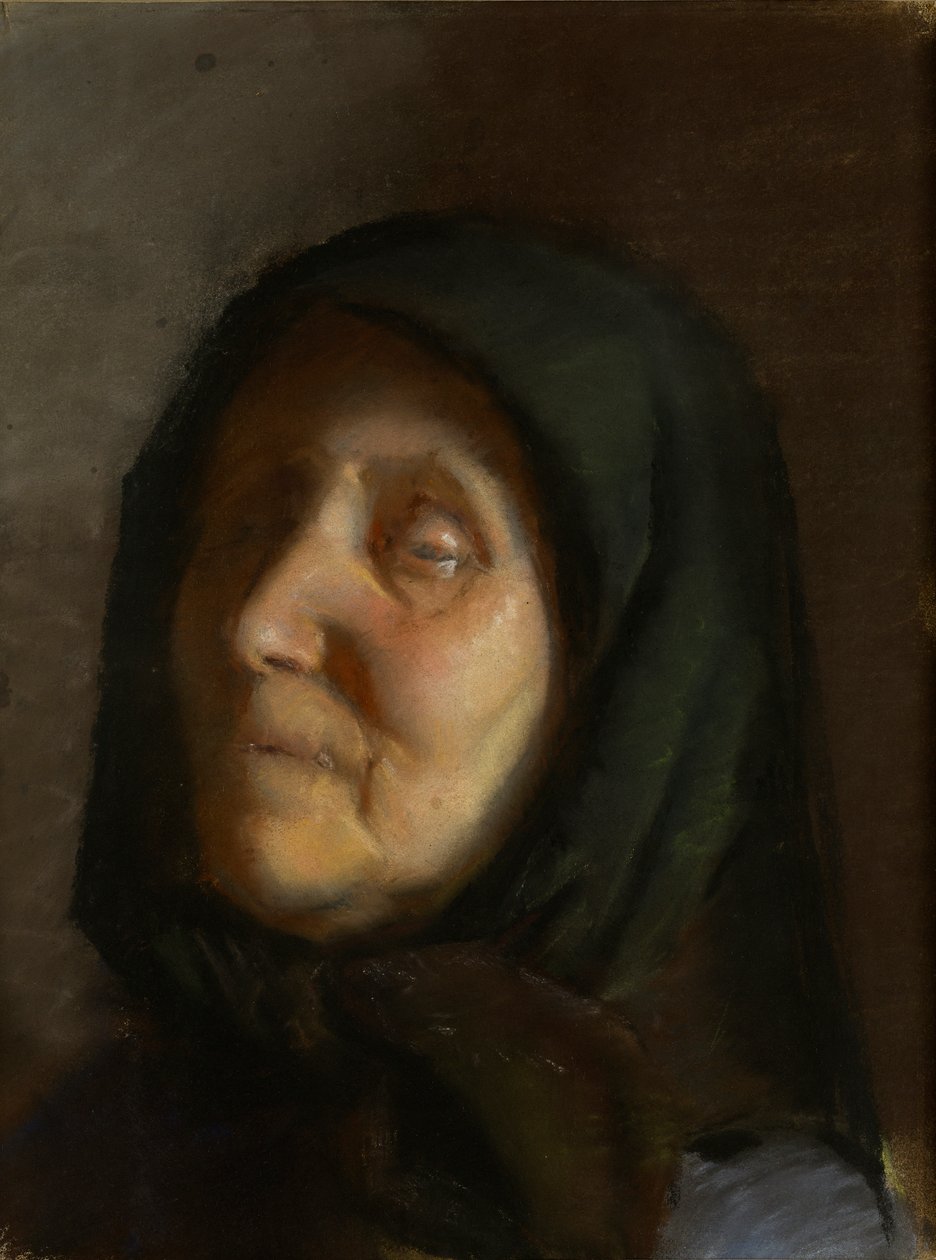 Danés: Blind kone Una mujer ciega de Anna Ancher