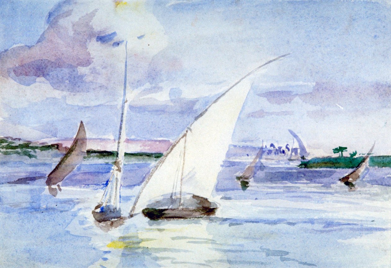 Un lago con barcos de vela, c. 1864-1930 de Anna Lea Merritt