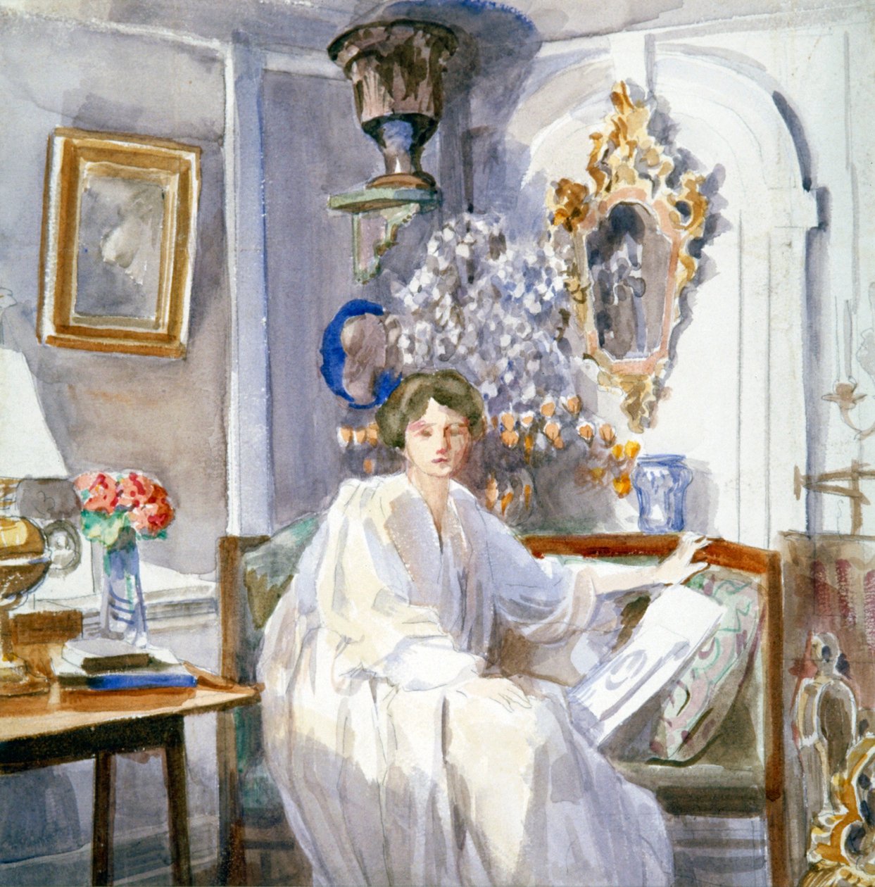 Joven mujer de blanco de Anna Lea Merritt