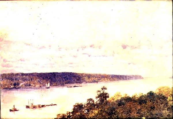 The Hudson, c.1906-9 (óleo sobre lienzo) de Anna Richards Brewster