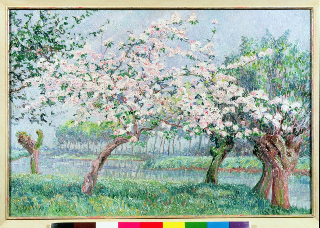Manzanas en flor al borde del río de Anna de Weert