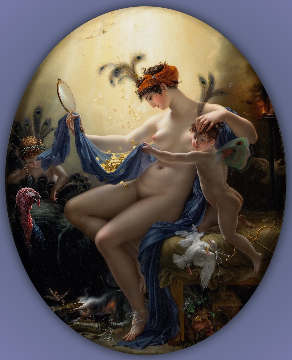 Retrato de Mlle. Lange como Danae de Anne Louis Girodet de Roucy Trioson