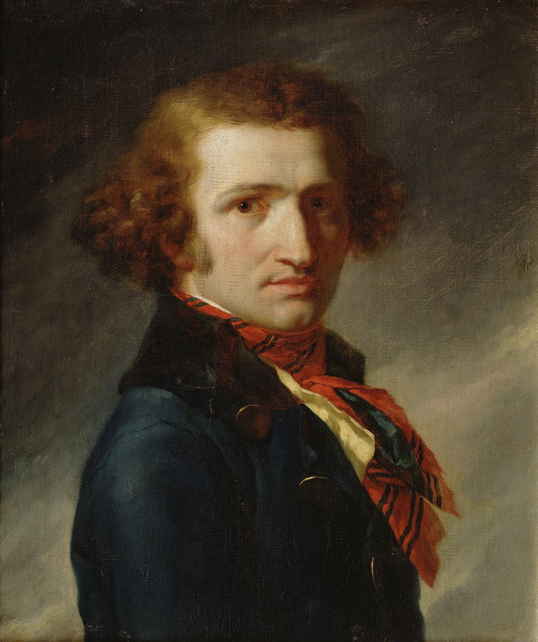 Retrato de un hombre con ropa azul de Anne Louis Girodet de Roucy Trioson