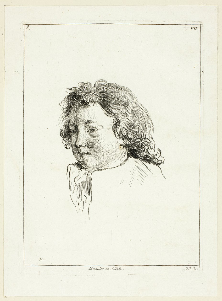 Cabeza de niño (girada hacia la derecha) de Anne Claude Philippe Caylus