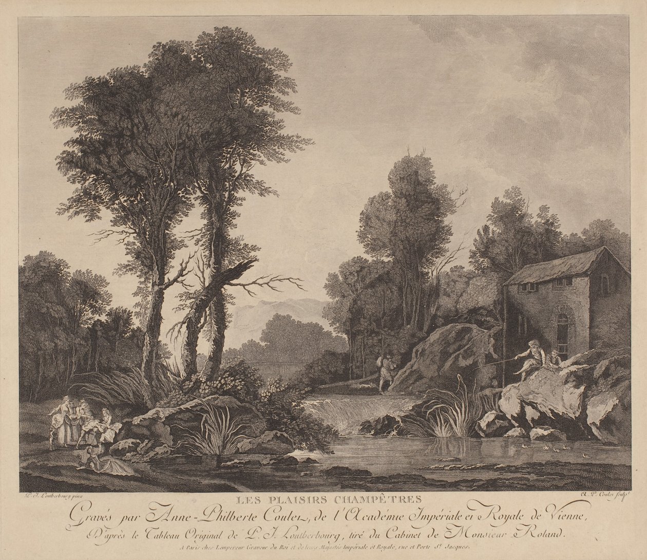Les Plaisirs Champêtres (grabado) de Anne Philiberte Coulet
