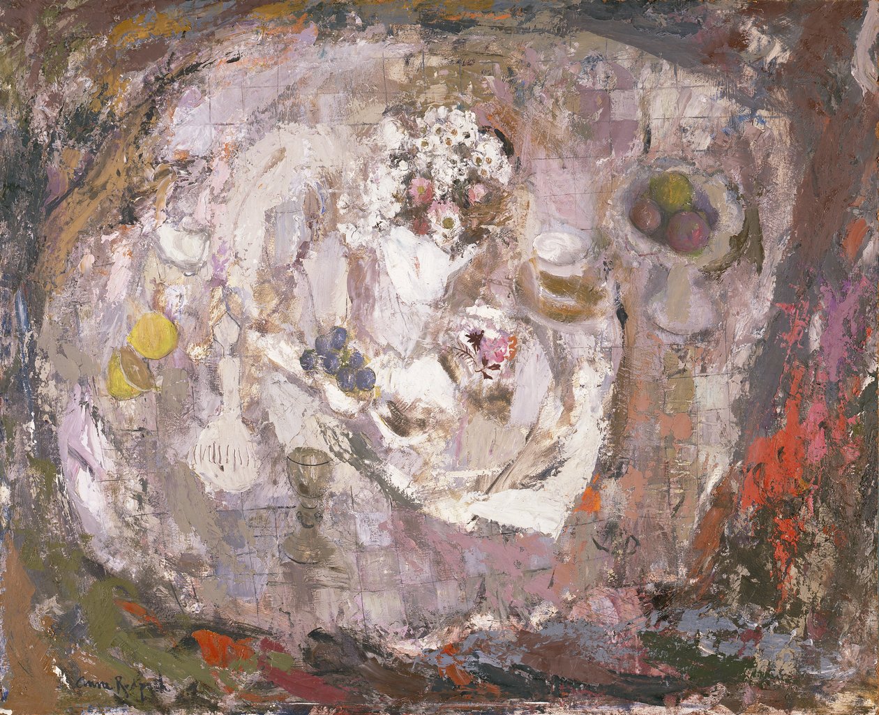 Table Top, c.1961 (óleo sobre tablero) de Anne Redpath