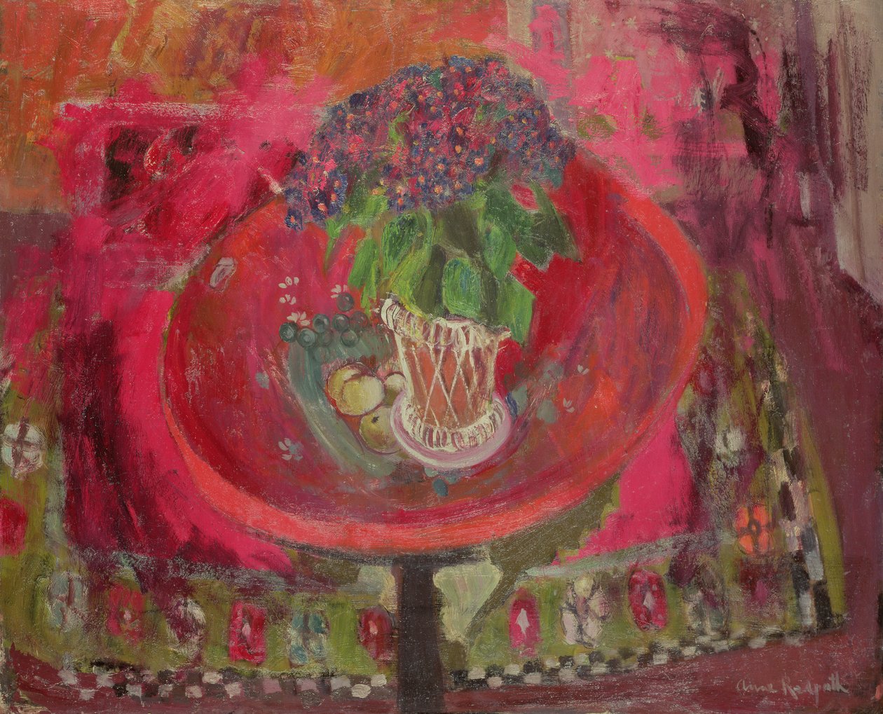 La bandeja roja (óleo sobre tabla) de Anne Redpath
