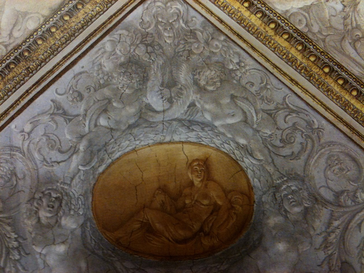 Camerino Farnese, detalle del techo de Annibale Carracci