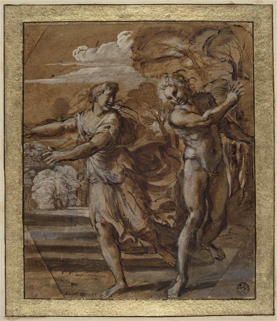 Estudio para Lupercalia Frescos del Palazzo Magnani, Bolonia de Annibale Carracci
