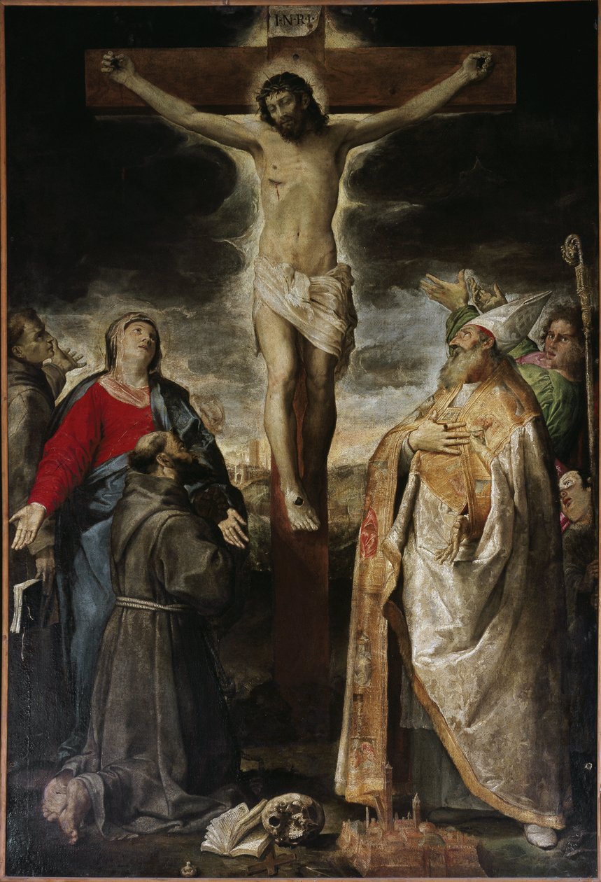 Crucifixión y santos de Annibale Carracci