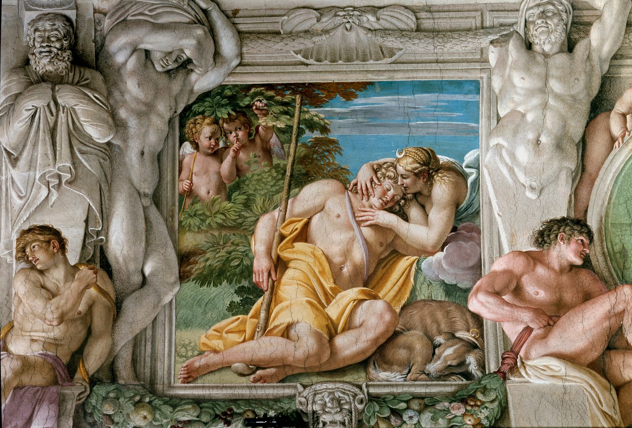 Diana y Endimión. Fresco de Annibale Carracci