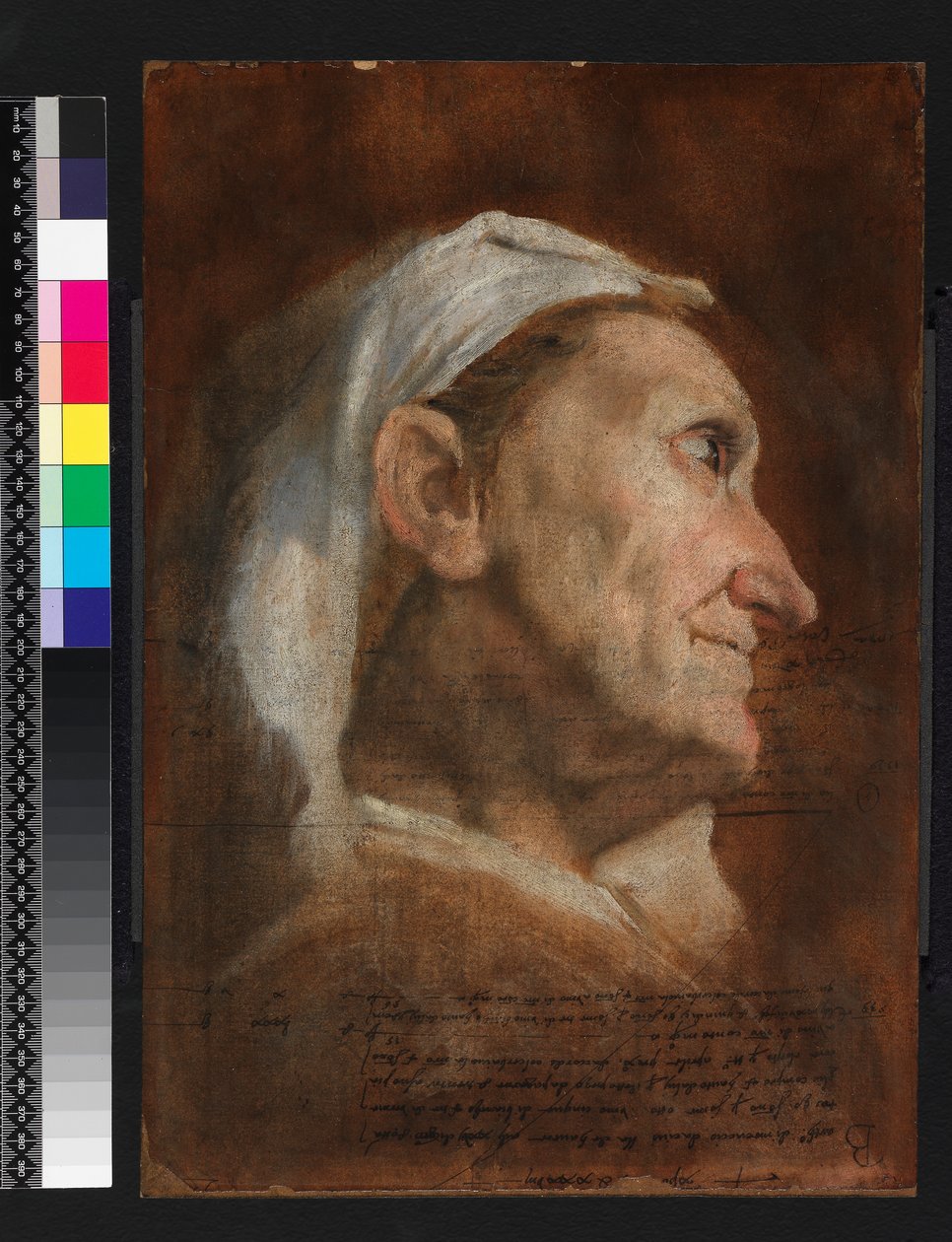 Cabeza de una anciana, c.1590 de Annibale Carracci
