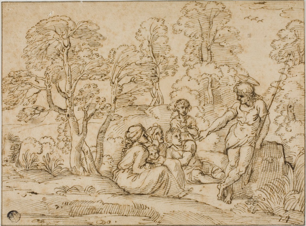 Predicación de San Juan Bautista de Annibale Carracci