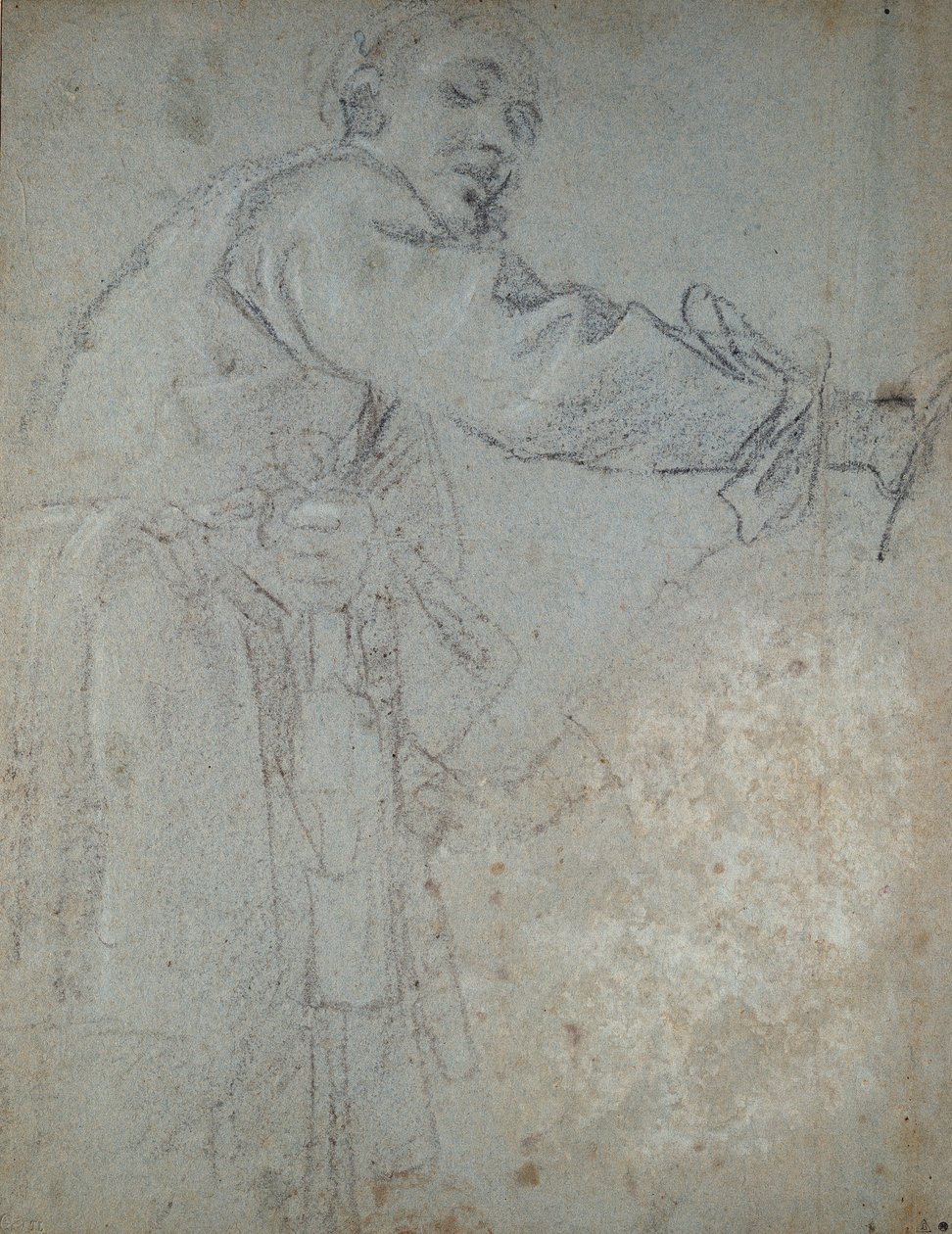 Estudio de una Figura Masculina Drapada, 1580-1609 de Annibale Carracci