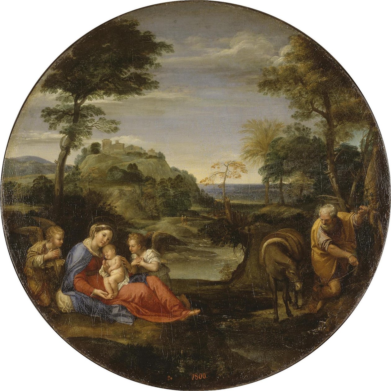 El resto sobre La huida a Egipto de Annibale Carracci