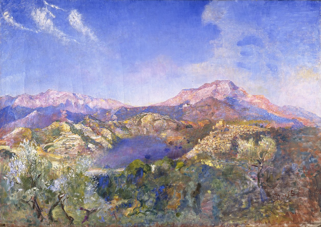 Paisaje italiano (óleo sobre lienzo) de Annie Louisa Swynnerton
