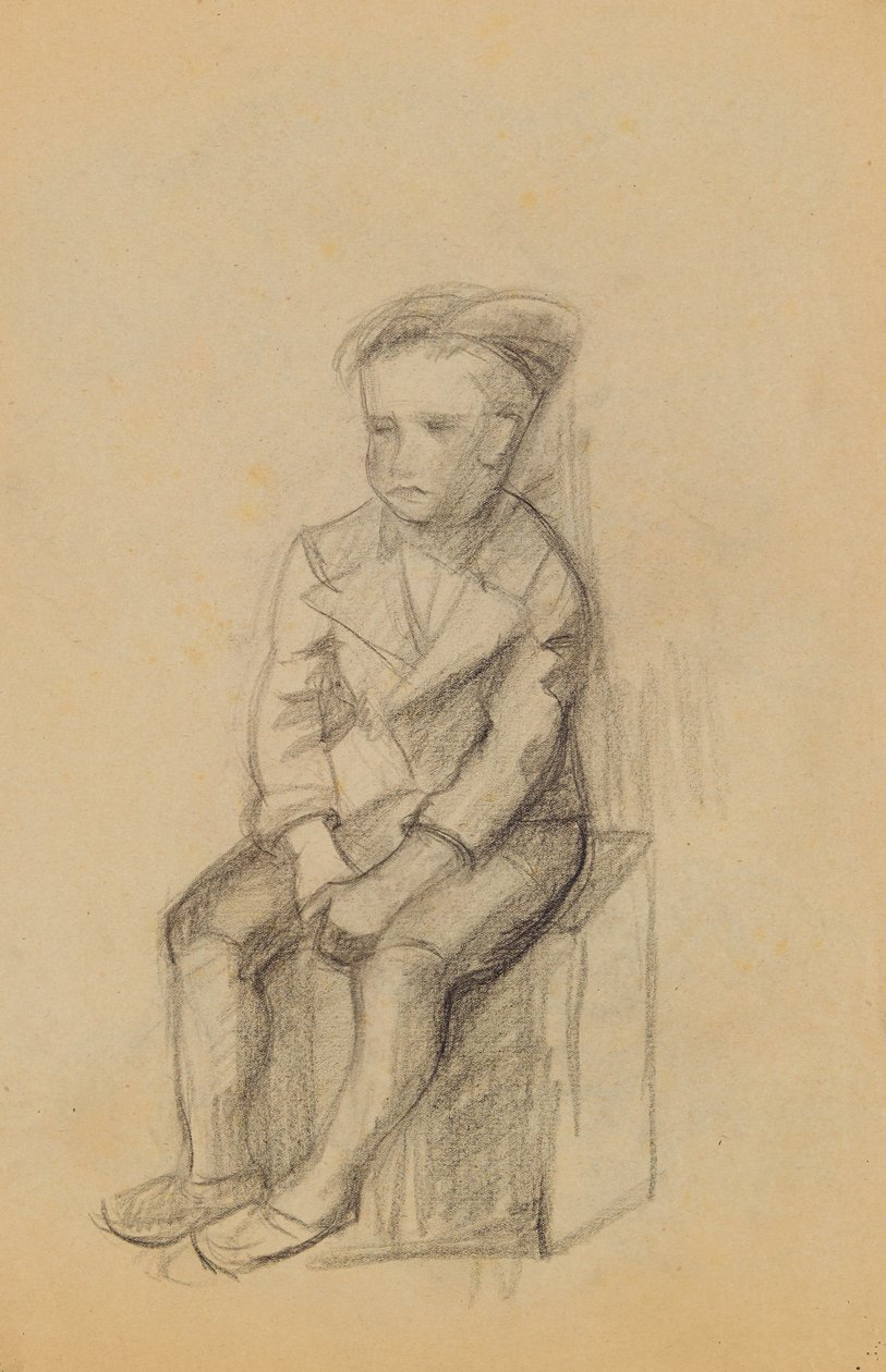 niño sentado (anverso) de Anny Dollschein