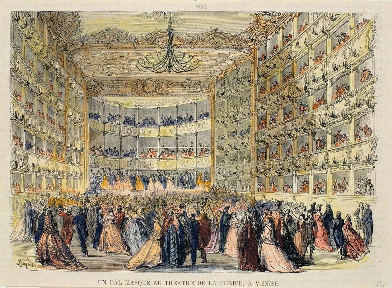 Un baile de máscaras en el Teatro Fenice, Venecia, siglo XIX de Unbekannt Unbekannt