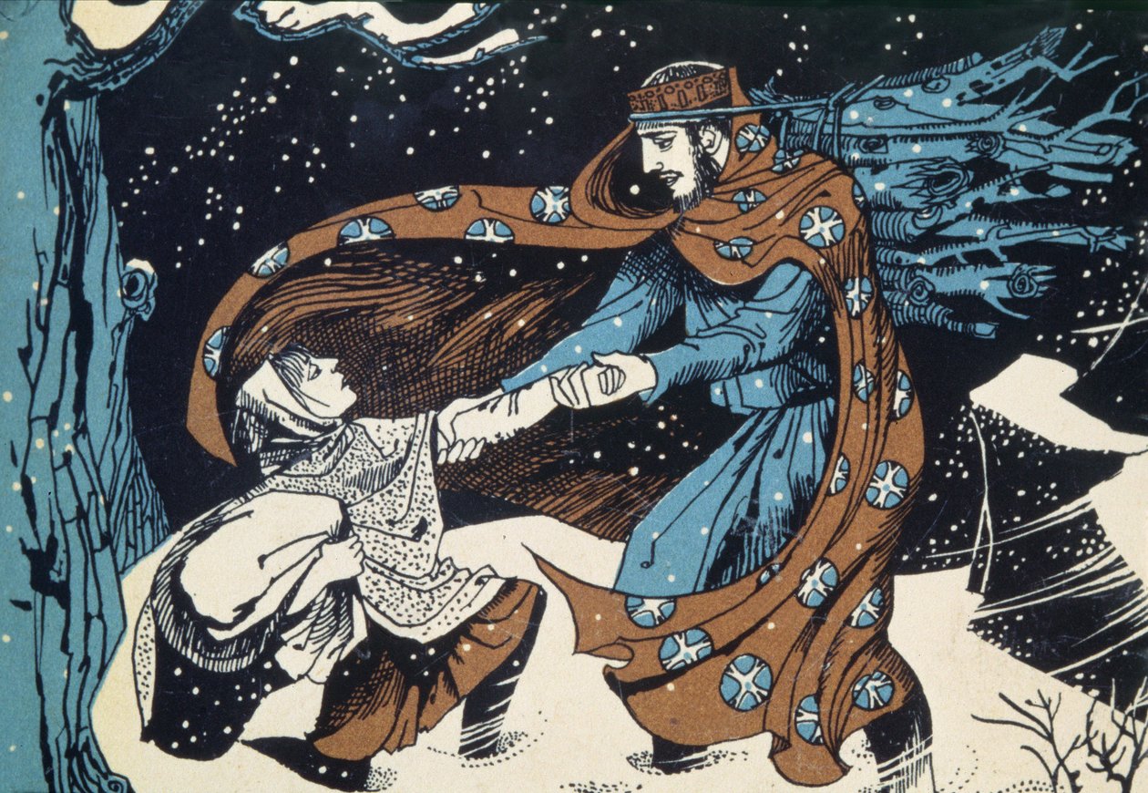 Rey Wenceslao, ilustración anónima de libro de Navidad de Unbekannt Unbekannt