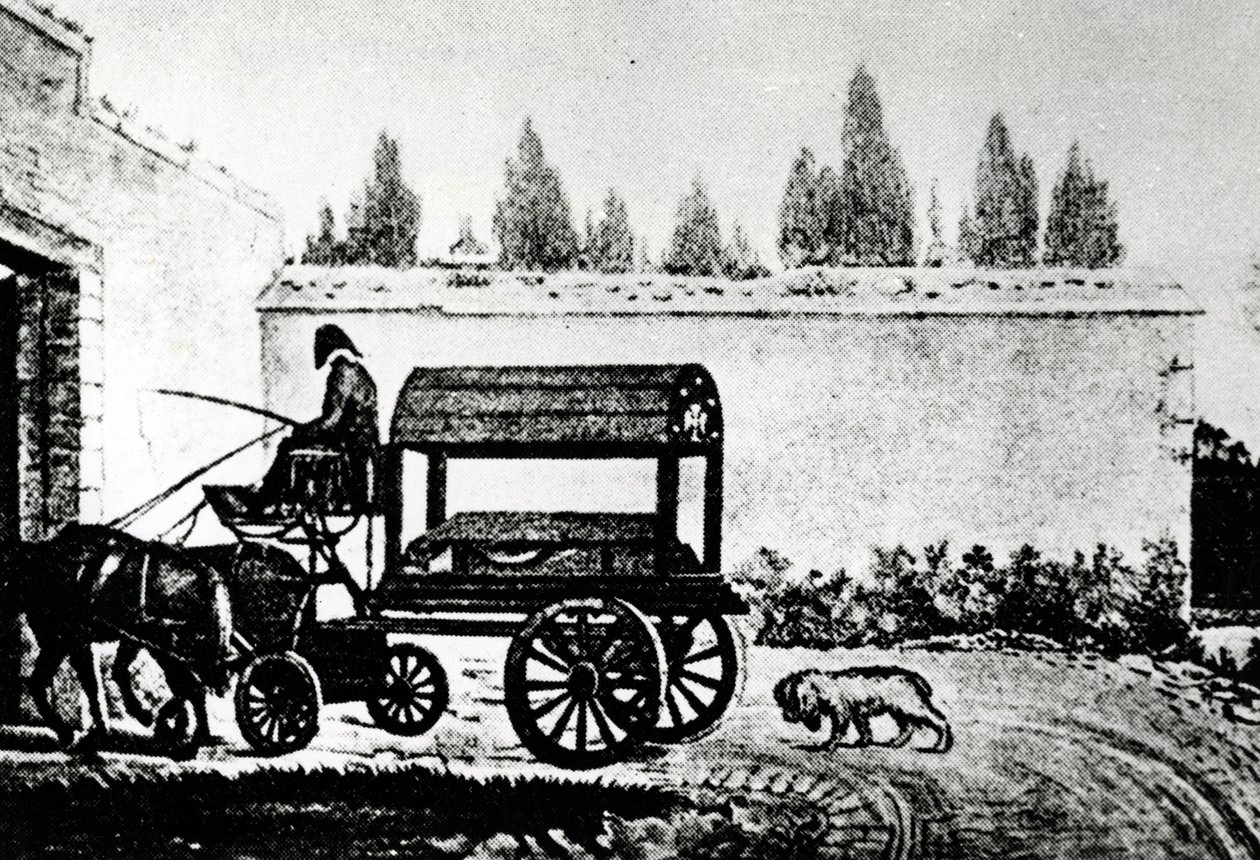 El ataúd de Mozart seguido por un perro, c.1791 de Unbekannt Unbekannt