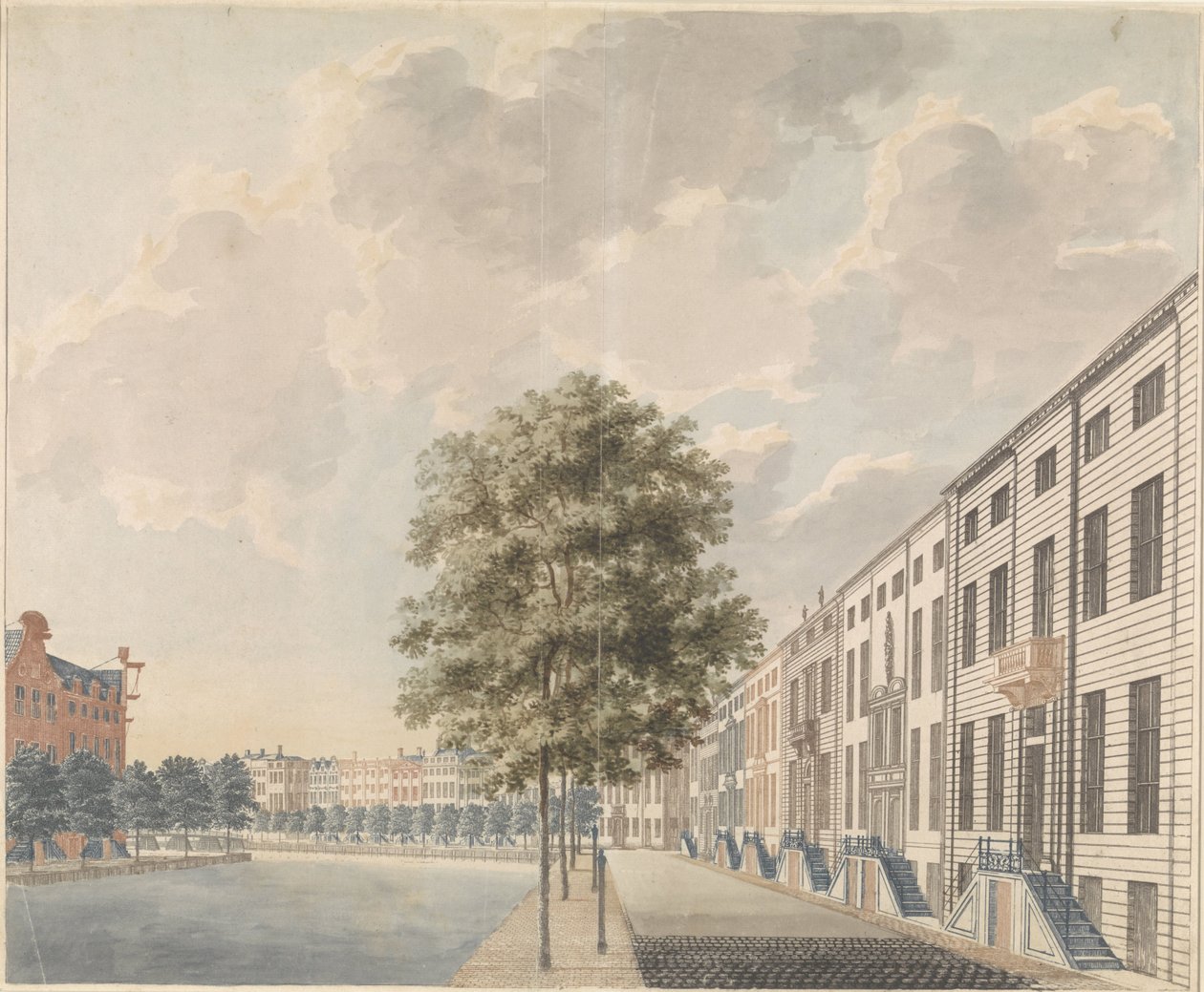 Vista del Herengracht en Spiegelstraat de Anonymous