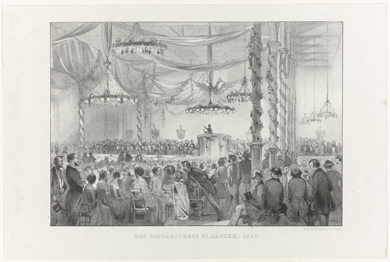 The Zangersfeest en Arnhem, 1847 (título sobre el objeto) de Anonymous