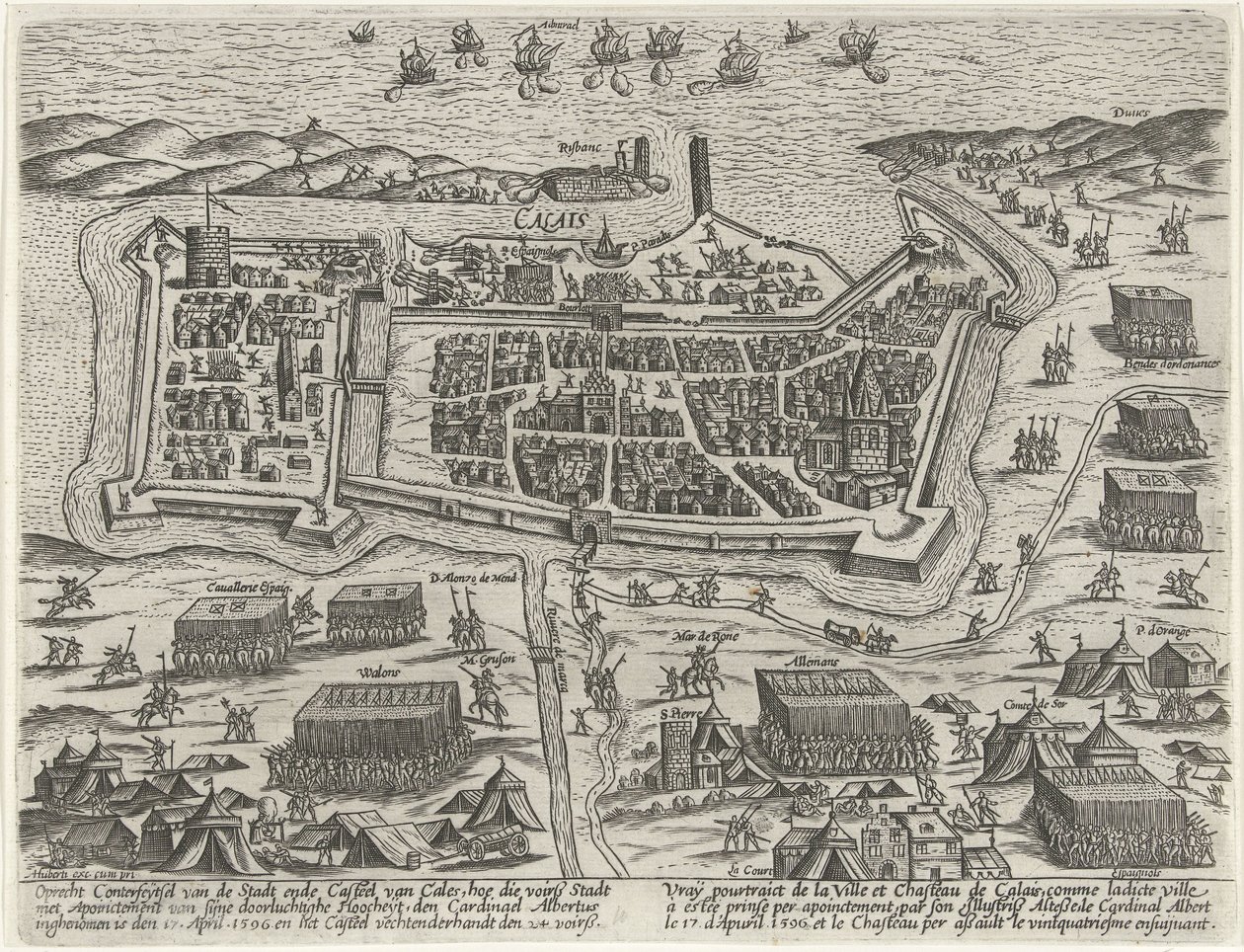 Captura de Calais por el archiduque Albrecht, 1596 de Anonymous