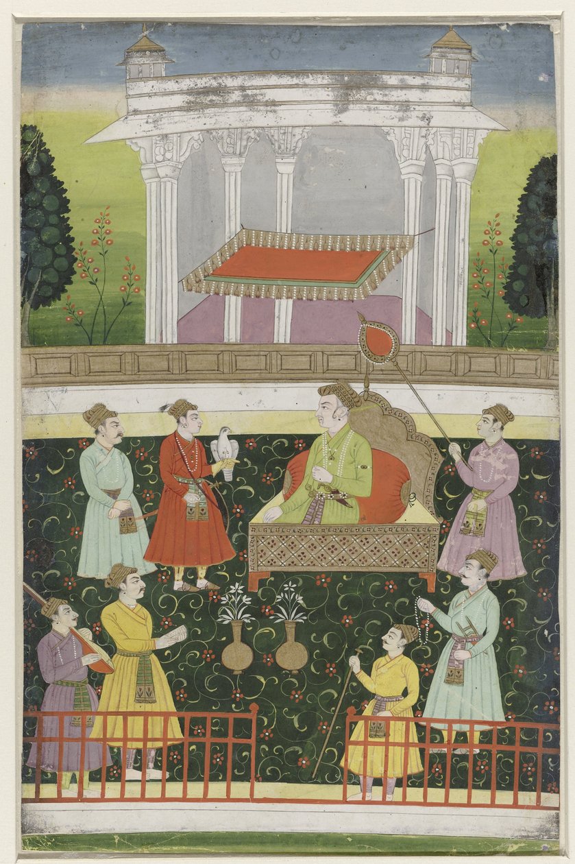 Jahangir sentado en un trono de Anonymous