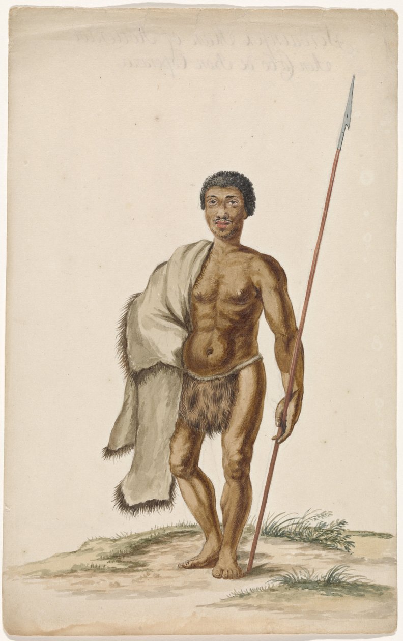 Khoikhoiman con azagaya de Anonymous