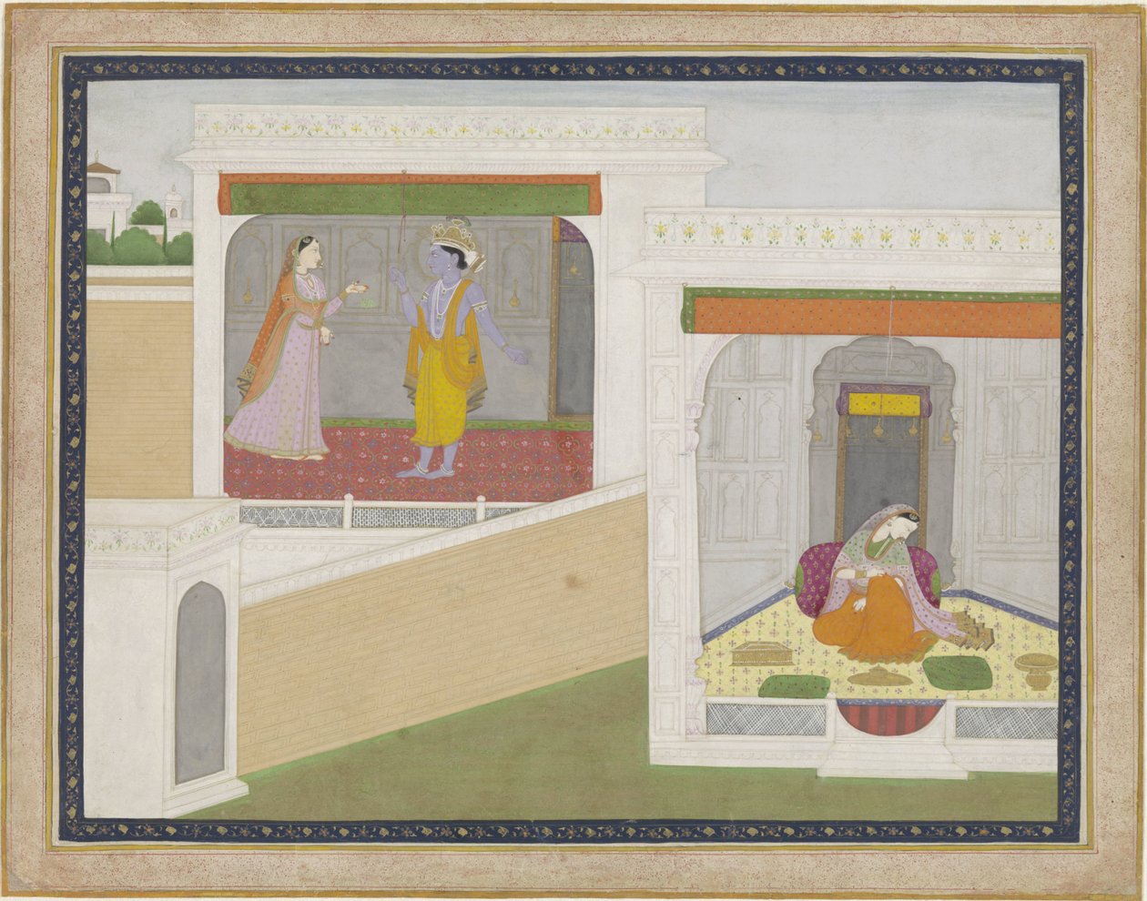 Krishna visita a Radha de Anonymous
