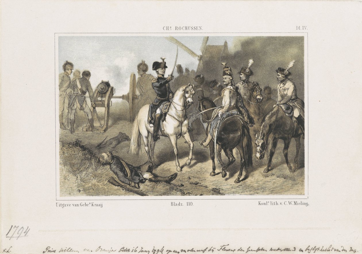 El príncipe Guillermo en la batalla de Fleurus, 1794 de Anonymous
