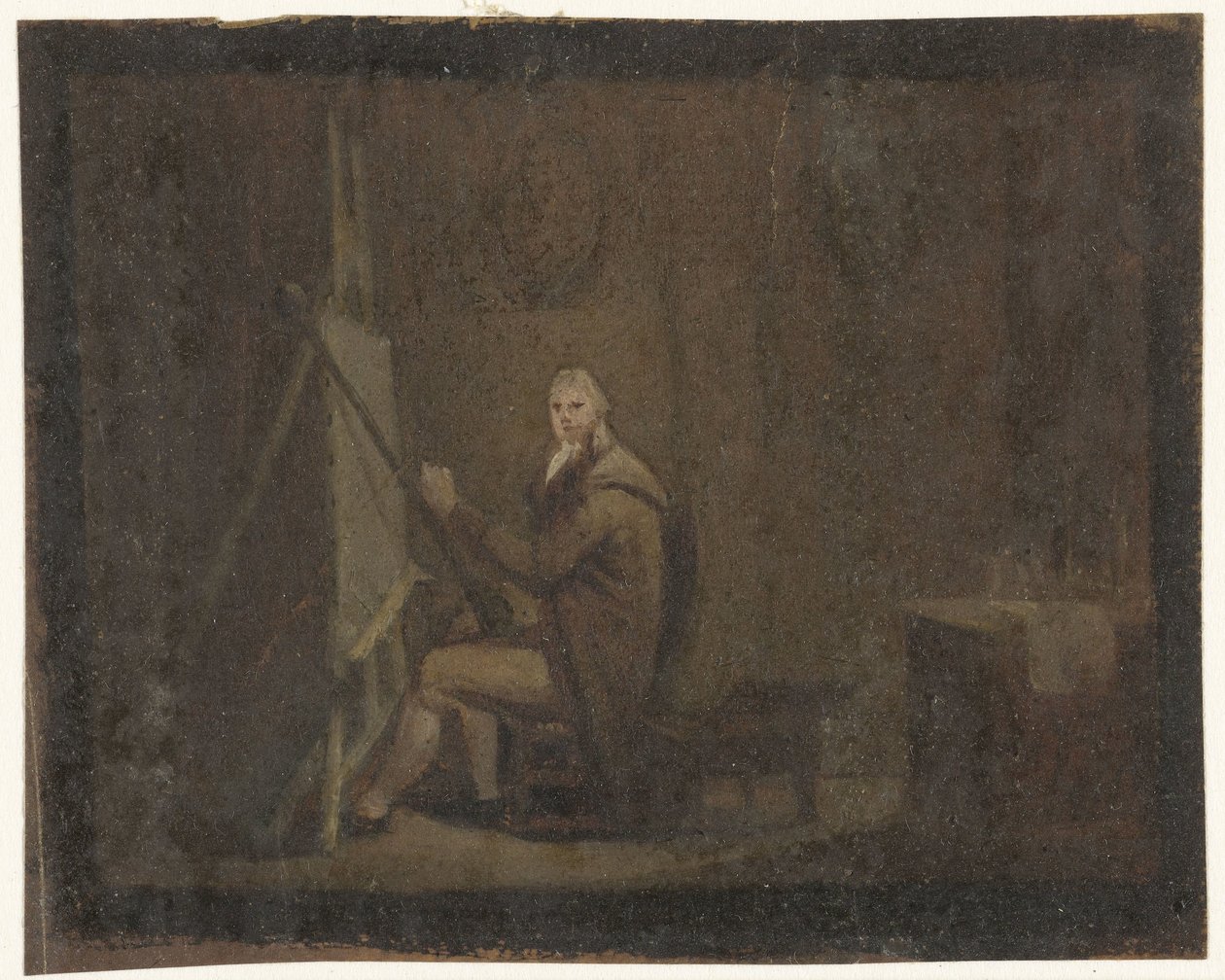 Pintor en su estudio de Anonymous