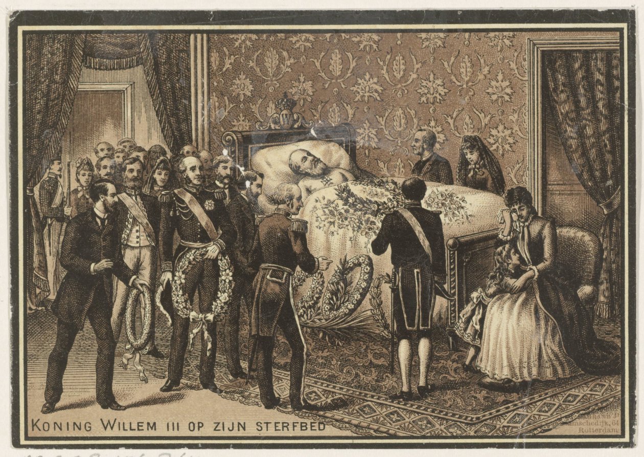 Lecho de muerte de Guillermo III, rey de los Países Bajos de Anonymous